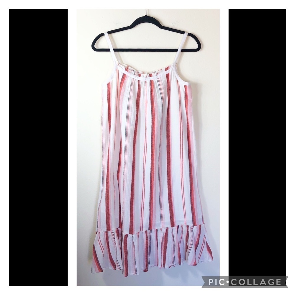 Madewell Striped Trapeze Tank Dress in Rusted Clay - Picture 5 of 10